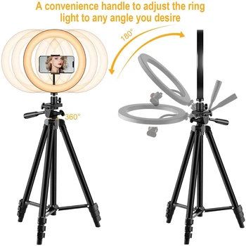 26cm LED Selfie Ring Light Se Stativem Stmívatelné Prsten Lampa Video Telefon s Fotoaparátem Světlo Ringlight Pro Photo Live Video Vyplnit Světlo USB