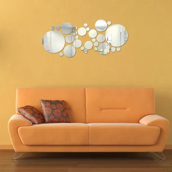 26Pcs/Set DIY Malý Kulatý Bod Akryl Zrcadlový Efekt Nálepka Samolepka na Zeď Zrcadlový Povrch Samolepky na Zeď Home Dekorace