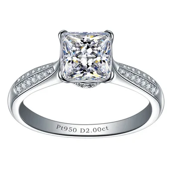 2ct Princess cut Lab diamantový Prsten 925 mincovní stříbro Zásnubní Svatební kapely Prsteny pro Ženy, Svatební Drahokam Fajn Party Šperky