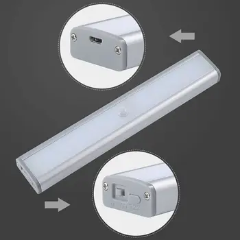 2ks 30 LED PIR Šatna Světelný Senzor Pohybu Dobíjecí USB Magnet Pás Kabinet Lampa Noční Světlo Pro Skříně, Schody, Kuchyně
