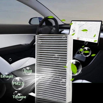 2ks Auto Kabiny Air Filtr Náhradní s aktivním uhlím, Auto Klimatizace Filtr pro Tesla Model 3 2017 2018 2019
