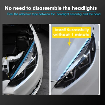 2ks Nejnovější Auta, DRL LED Denní svícení Auto Tekoucí Zase Signál vodícího Proužku Montáž Světlometů Car Styling Příslušenství