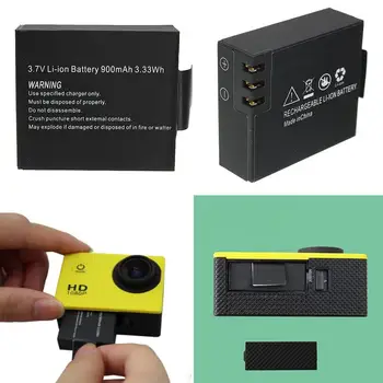 2ks/Set 3.7 V Li-ion Baterie 900mAh Baterie Fotoaparátu Pro EKEN H9 H9R H3R H8R H8PRO H8 SJ4000 SJ5000 M10 Akční Kamera Batteria