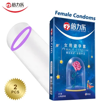 2ks Ženské Kondomy Ultra-tenký Kondom Pro Bezpečný Sex Intimní Zboží Antikoncepce Penis Rukáv Penis Rukávy Pro Ženy