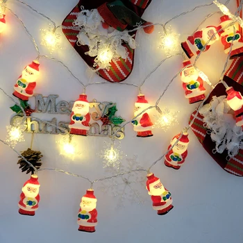 2M 20LED Řetězec Světla Santa Claus Tvar Vodotěsné Baterie LED Víla Světla Vánoční Dekorativní Osvětlení, Krytý Venkovní Strany