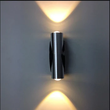 2W LED Mini Nahoru a Dolů Nástěnné Světlo Koupelna s Dvojitým Sklem Hlavy pro Domácí Osvětlení Ložnice Obývací Pokoj Chodba Lampa AC85-265V