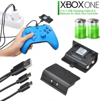 2X Vestavěný USB Battery Pack pro Xbox Série x Xbox One / Xbox One S/Xbox One X Elitní Bezdrátový Ovladač + 2-v-1 Kabel
