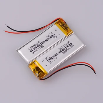 3.7 V 380mAh 501646 Lithium Polymer LiPo Dobíjecí Baterie ion článků Pro Samsung player malé hračky sluchátka