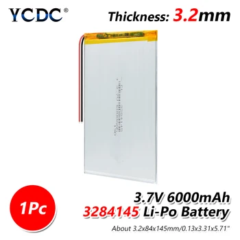 3.7 v 6000mAH 3284145 polymer lithium-iontová baterie Li-ion baterie pro tablet pc 9,7 palcový 10,1 palcový reproduktor Nahradit 3085145 Bateria