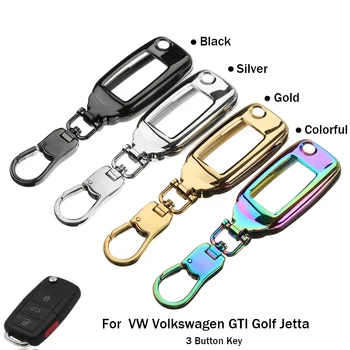 3 Tlačítko Černé /Stříbrné /Zlaté /Barevné Slitiny Zinku Auto Klíč Kryt Ochranné Klíč Shell Pouzdro pro VW Volkswagen Golf GTI Jetta