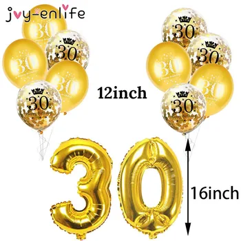 30 Narozeniny, Party Dekorace Pro Dospělé 30 40 50 60 Let Dekor Happy Birthday Banner Číslo Balón Globos 50 Výročí Svatby