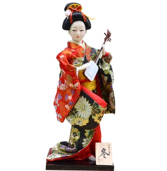 30cm Krásné Japonské Gejša Figurky Panenky s Krásné Kimono Nový Dům, Kancelář Dekorace Miniatur Dárek k Narozeninám ZL211