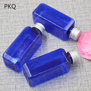 30ml náměstí láhev hliníkový Šroubovací uzávěr láhve PET plastové láhve kovové víko plastové láhve mini skladování sklenic