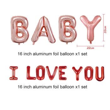 33pcs/mnoho Rose Gold DIY Balón Arch Kit MILUJI TĚ Bílý Latex Girlanda Balónky, Pozadí, Svatba, Strana, Valentýn Dekor