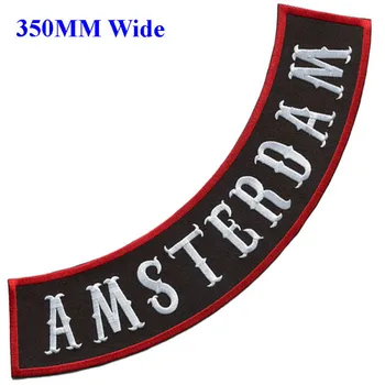 350 MM široký AMSTERDAM rocker bunda pro plný zadní výšivky patche biker patch chaqueta moto tkaniny nášivky záplaty
