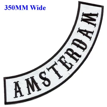 350 MM široký AMSTERDAM rocker bunda pro plný zadní výšivky patche biker patch chaqueta moto tkaniny nášivky záplaty