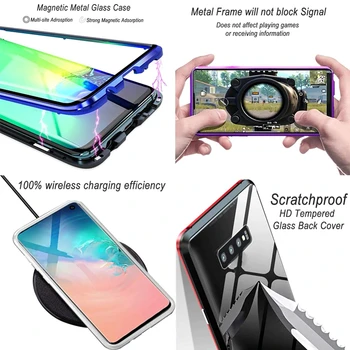 360 adsorción magnética del teléfono de Metal funda para Samsung Galaxy S8 caso S9 S10 Plus Nota 10 8 9 M20 30 A10, A50 funda de