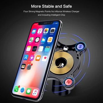 360 Stupňů Rotace Auto Bezdrátová Nabíječka Pro iPhone 12 11 X X Qi Magnetické Bezdrátové Auto Nabíječka Pro Samsung S10 S9 10w nabíječky