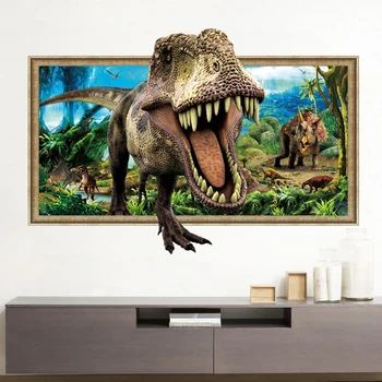 3D Dinosaura Samolepka na Zeď Ložnice, Obývací Pokoj Vyjímatelný Dekorativní Nálepka na Zeď Jurský Svět Nálepka