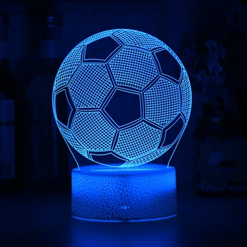 3d Iluze, Dítě, Noční Světlo Fotbalový Míč Dotykový Senzor Dálkového Noční světlo pro Děti Ložnice Dekorace Fotbal Stolní Lampa Dárek
