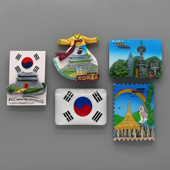 3D magnetické lednička Myanmaru cestovního ruchu suvenýr v chonglimen Jižní Korea státní vlajky magnet, magnety na lednici kolekce dary