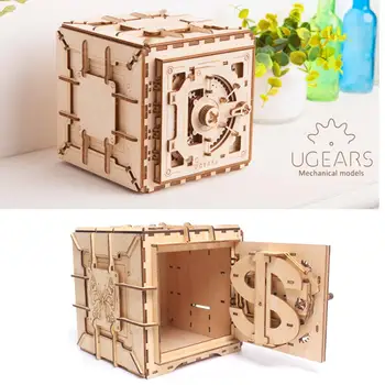 3D Puzzle Dřevěné Heslo Treasure Box Mechanická Převodovka Puzzle Ukrajině UGEARS Model Valentýna Kreativní Dárky Grow2