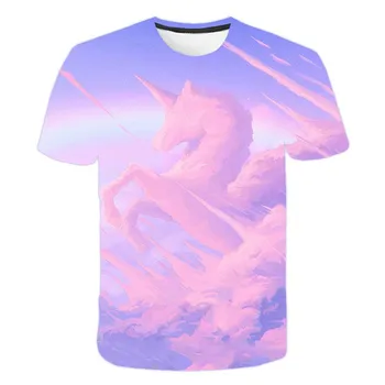 3d Tisk Dětské Oblečení Unicorn Kostým Dívky / Chlapci T-shirt Kreslená Trička Topy Oblečení Baby T-shirt