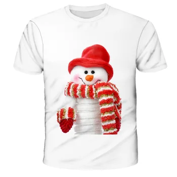 3D Veselé Vánoce T-shirt Ležérní Mládež Děti Oblečení Karikatury Anime Santa Claus Rodinnou Oslavu Oblečení Sněhuláka, Stromeček Dárek Topy