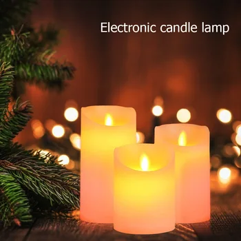 3ks LED Noční Světla, Dálkové Ovládání, Baterie, RGB Teplá Bílá Pilíř Svíčky Doma Svatební Vánoční Dekorace Noční Lampa