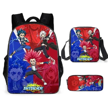 3ks/nastavit Nové Hry Anime Beyblade Praskla Tisk Školní Taška Sady pro Dospívající Chlapci Cool Cartoon Děti Školní tašky Děti Bookbags