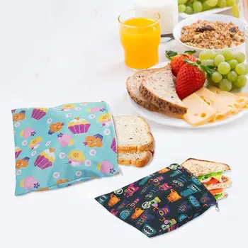 3KS Opakovaně použitelných Svačinu Pytel Vodotěsný Chléb Sandwich Bag Pouzdro Pro Školy Kemp Práce, Cestování Domácí Kuchyně Dodává