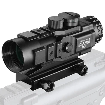 3X32 Červené A Zelené BDC Lov Chevron Taktické Optické puškohled S Kolejnice 20mm