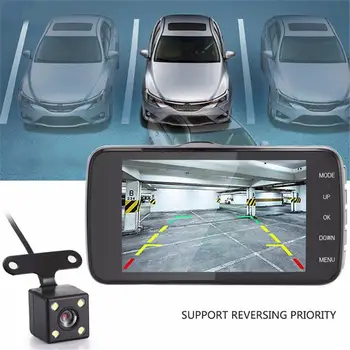 4 Palcový Přední A Zadní Duální Objektiv Driving Recorder HD 1080P Auto DVR EDR Autokamera S G-Senzor Funkce Zpětného Dash Cam