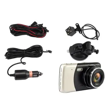 4 Palcový Přední A Zadní Duální Objektiv Driving Recorder HD 1080P Auto DVR EDR Autokamera S G-Senzor Funkce Zpětného Dash Cam