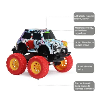 4 Typy Klasické Vytáhnout Zpět Lezení Slitiny Auto Truck Diecast Model Hračky, Off-Road Vozidla Vzdělávací Hračky pro Chlapce, Děti