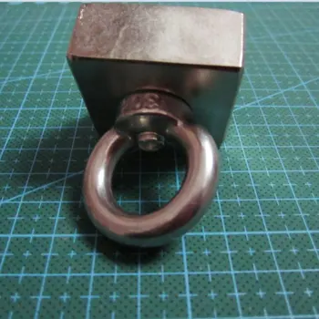 40*40*20 Neodym Železné Bór Blok Magnet 40x40x20 N52 Kruhové závěsné oko Ring Magnet Záchrana Nástroj, 40 x 40 x 20 mm (37*37*16)
