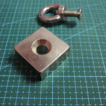 40*40*20 Neodym Železné Bór Blok Magnet 40x40x20 N52 Kruhové závěsné oko Ring Magnet Záchrana Nástroj, 40 x 40 x 20 mm (37*37*16)