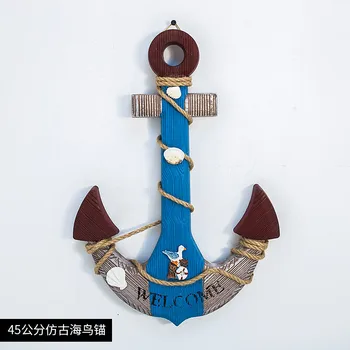 45cm Dřevo Kotva Visící Dekorace Středomoří Ornament Námořní Téma Party Decor Dodávky Děti, Domácnost Zavěšení na Zeď