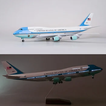 47CM Letadla Modelu Hračky Boeing 747 Air Force One, Letadlo se Světlem Kolo Odlitek Plast Slitina Kovová Základna, Letadlo, Letadlo, Dárek