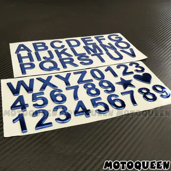 47pcs 3D Motocykl, auto Nálepky Nálepky Arabské Číslo anglické Písmeno Digitální DIY Slovo Odznak Dekorace 28mm Výška Adresa číslo