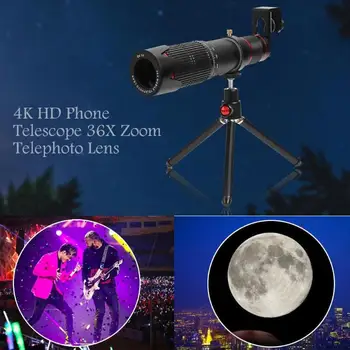 4K HD 36X Optický Zoom, Objektiv Fotoaparátu Teleobjektiv Mobilní Dalekohled Telefon pro iPhone 11 Smartphone Mobil lente para celular