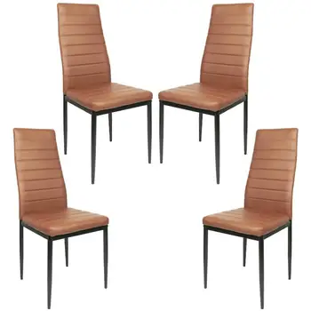 4ks Jídelní Židle 4 Barvy Obývací Kavárna Místnosti, Jídelna, Domácí Bar Severské Moderní Kožené Odolné Vysoce Kvalitní Křeslo HWC