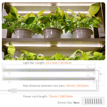 4ks Růst Světlo, Bary S Časovačem A Napájecí Adaptér Vnitřní Phytolamp celé Spektrum Rostlinolékařských Lampa Teplé Světlo, Sluneční světlo Led Pro Rostliny