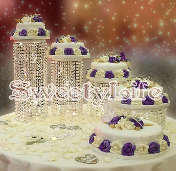 4ks/set Crystal svatební dort stojan - Svatební dekoraci - Svatební Dort Zobrazení