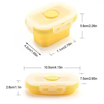 4ks Silikonových Oběd-Box Skládací Potravin, Nádoby Přenosné, Mísy 150ML Bento-box Eco-Friendly Skládací Doplněk stravy Box