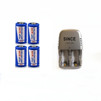 4ks Velká kapacita 880mAh 3v CR2 nabíjecí baterie lithium-ion baterie + 1KS CR2 baterie inteligentní nabíječka