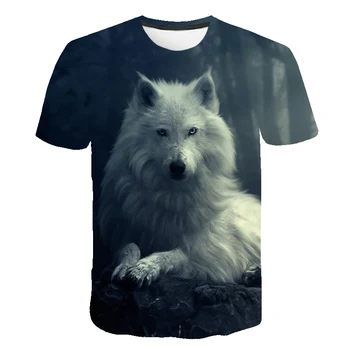 4T-14TI let a mládež t-shirt pro kluky i holky 3D wolfs tištěné krátký rukáv kulatý límec t tričko velké děti hot prodej 2020