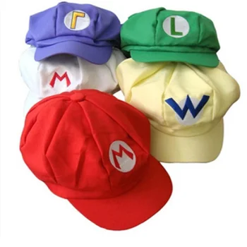5 barev! Anime Super Mario Klobouk Cap Luigi Bros Cosplay Kostým Baseball Narozeninám Mario Čepice, Děti, Vánoční Dárek G