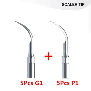 5 ks G1 + 5 ks P1 Zubní Škálování Perio Tipy pro woodpecker, EMS Ultrazvukový Scaler Násadec tip na Bělení Zubů
