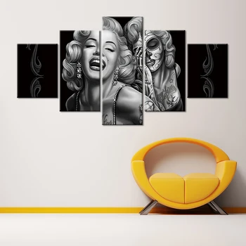 5 Ks Plátno Malby Domácí Výzdoba HD Otisky marilyn úsměv Obrázky Plakát Wall Art